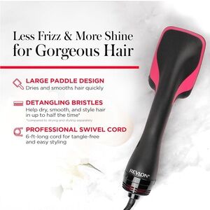 Revlon Black and Pink Hair Dryer Brush for Effortless Styling